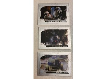 Three R2 D2 STAR WARS Trading Cards. Masterwork Series By TOPPS. Numbered 002/565, 259/565, And 078565