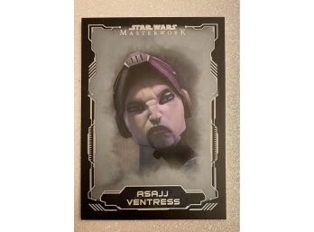 Asajj Ventress STAR WARS Trading Card. Masterwork Series By TOPPS. Numbered, 18/99