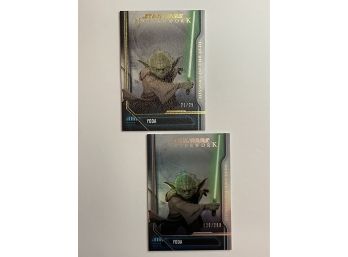 Star Wars YODA From History Of The Jedi (2).  Silver Stamped 21/25 And 26/99!! Masterwork.