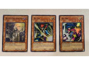 Yu-Gi-Oh! First Edition Trading Cards. Nights End Sorcerer, Rai-jin, And Rai-mei. Dark And Light!