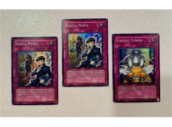 Yu-Gi-Oh! First Edition TRAP CARDS. Battle Mania And Urgent Tuning, 3 Cards Total