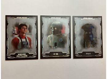 Star Wars! FX-7 (22)  12/99, 2-1B (21) 19/99, And Wedge Antilles  (20) 9299. ALL Silver Stamped! Masterwork.