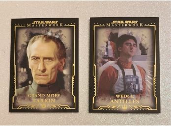 Grand Moff Tarkin 58/99 And Wedge Antilles 96/99 STAR WARS Trading Cards By TOPPS, Masterwork Collection