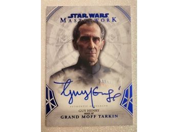 Authentic SIGNED Grand Moff Tarkin STAR WARS Master Trading Card By TOPPS, Number 44/99