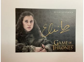 Game Of Thrones Limited Edition Ellie Kendrick, As Meera Reed, Autographed Card. 2018.