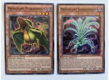 Yu-Gi-Oh! 1ST EDITION Predaplant Sarraceniant FUEN-EN001  And Predaplant Pterapenthes FUEN-EN003. 1996.