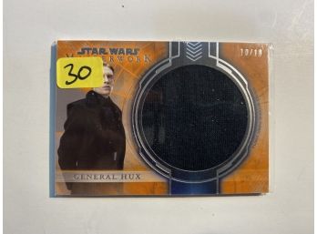 Star Wars Masterwork General Hux Jacket Lining Card 10/10