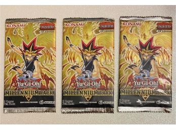 Three Yu-Gi-Oh Unopened MILLENNIUM PACKS With 5 Cards Inside (Each) Lot #1