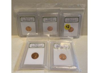 Collection Of 5 Pennies From International Numismatic Bureau, Including Uncirculated 1957 Penny!