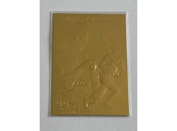 Mickey Mantle 22 Karat Gold Autograph Card. #00337