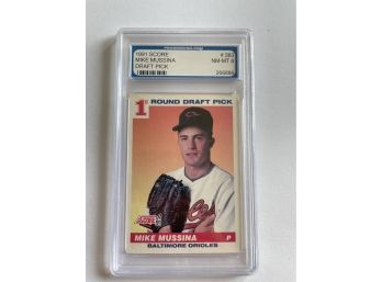 Mike Mussina 1991 Score Card #383 From Professional Grading Service.