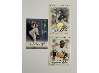 Pat Listach, Norberto Martin, And Ed Yarnell Autographed Cards. 1996-1999