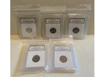 Collection Of 5 Gem Proof Nickels From International Numismatic Bureau, Including Is Ocean View Nickel