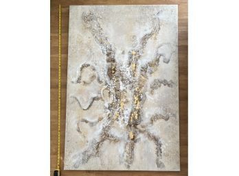 Abstract - Large Stunning Artwork. Shimmering Metallic Highlights. Hangs Vertical Or Horizontal.