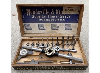 Vintage Wooden Toolbox With Tools Inside