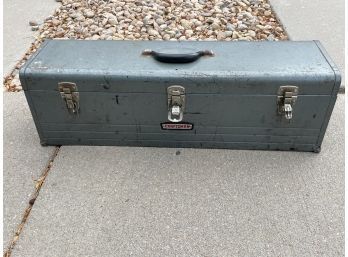 Craftsman Metal Tool Box With Pullout Storage Compartment.