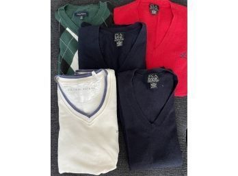 Men's XXL High Quality Sweater Vests - Name Brands, Initials 'MBH' - Great Condition, Navy Blue, Green/black