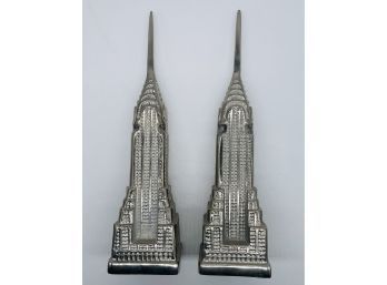 Aluminum Empire State Building Statues - Use As Fabulous Bookends Or Home Decor