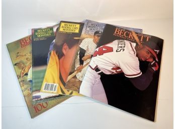 5 Beckett Baseball Card Monthly Magazines, 1990-93