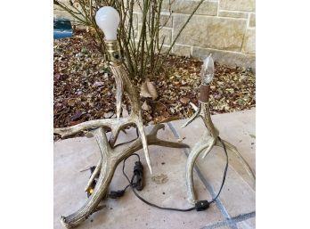 Pair Of Awesome Antler Lamps, Untested