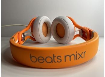 BEATS MIXR Headphones, Orange And White. Untested.