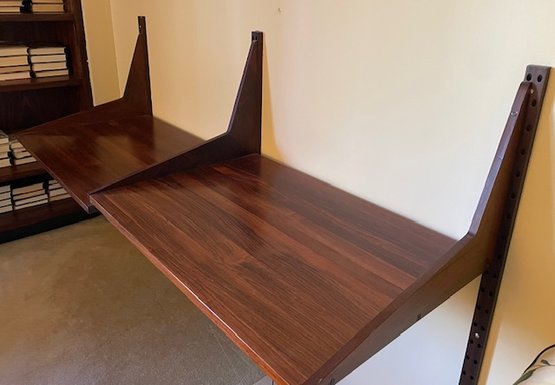 Mid-Century Adjustable Wood Shelves Or Hanging Desks - Pair - 31.5'L X 21.5'D