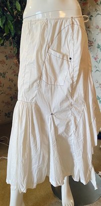 Vintage 90s - Bal Amour French White Asymmetrical Skirt With Pockets - No Size