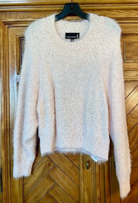 Broadway 38 Pale Pink Sweater With TIny Gold Sequins - Size M
