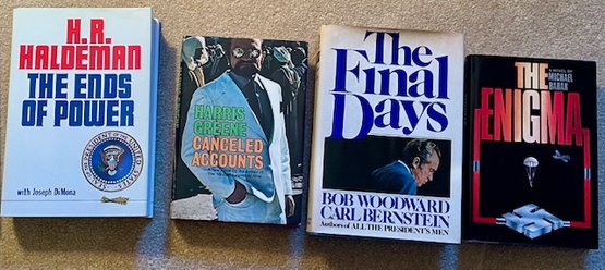 Lot/4 Vintage Hardback Books - The Ends Of Power, Canceled Accounts, The Final Days, The Enigma