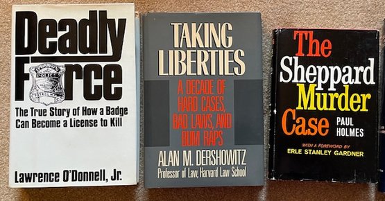 Lot/3 Vintage Hardcover Books - Deadly Force, Taking Liberties, The Sheppard Murder Case