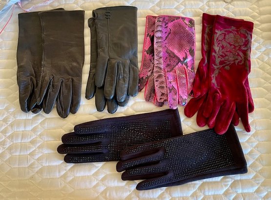 Lot/5 Vintage And New Gloves - Sizes 7 And 8