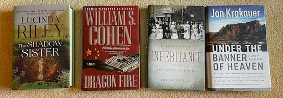 Lot/4 Hardcover Books - The Shadow Sister, Dragon Fire, Inheritance, Under The Banner Of Heaven