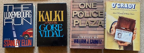 Lot/4 Vintage Hardback Books - The Luxembourg Run, Kalki, One Police Plaza, O'Grady-Hollywood's #1 Private Eye