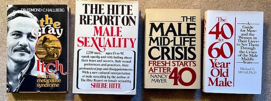 Lot/4 HB Books - The Gray Itch, The Hite Report On Male Sexuality, The Male Mid-life Crisis (Autographed)