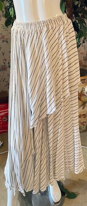 Made In Morocco - White Skirt With Black Stripes - No Size
