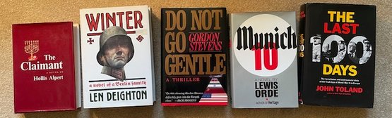 Lot/5 WWII Themed Hardback Books: Munich 10, The Last 100 Days, Do Not Go Gentle, Winter, The Claimant