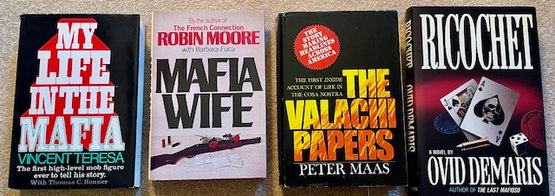 Lot/4 Vintage Hardback Books - My Life In The Mafia, Mafia Wife, The Valachi Papers, Ricochet