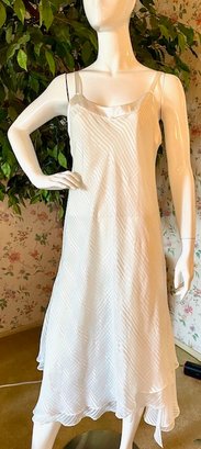 Oscar De La Renta White Satin Nightgown - Size M
