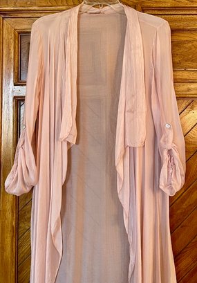 Made In Italy - Thin Rose Silk Duster - No Size