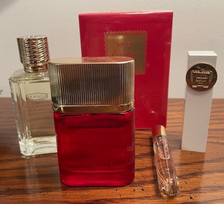 Lot/5 Perfume - Must De Cartier, La Panthere, Baiser Vole, Ex Nihilo - New In Box And Nearly New
