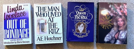 Lot/4 Hardback Books - Out Of Bondage, The Man Who Lived At The Ritz, Queen Of The Ritz, Fame And Fortune