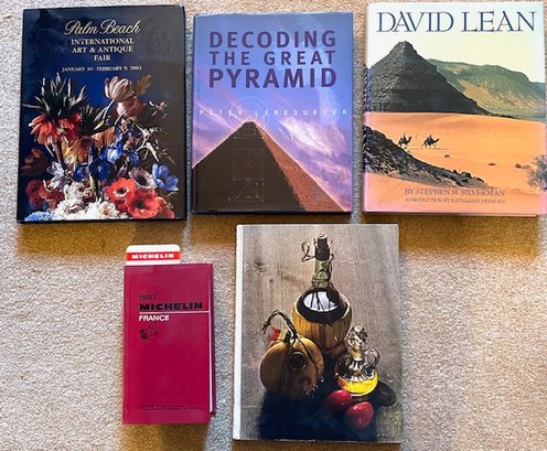 Lot/7 HB Books: Michelin France 1987, Palm Beach Antique Fair, The Cooking Of Italy, Decoding The Pyramid