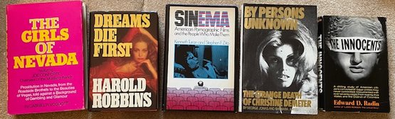Lot/5 Vtg Hardback Books- The Girls Of Nevada, Dreams Die First, Sinema, By Persons Unknown, The Innocents