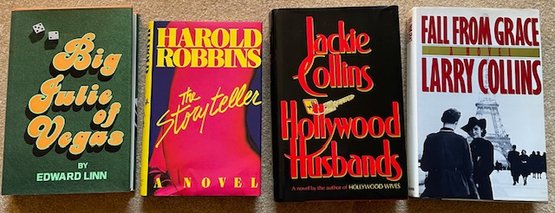 Lot/4 Vintage Hardback Books - Big Julie Of Vegas, The Storyteller, Hollywood Husbands, Fall From Grace