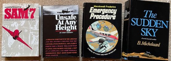 Lot/4 Vintage Hardcover Books - Sam 7, Unsafe At Any Height, Emergency Procedure, The Sudden Sky