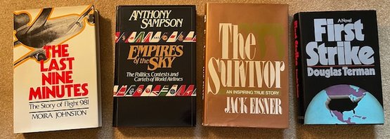 Lot/4 Vintage Hardback Books - The Last Nine Minutes, Empires Of The Sky, The Survivor, First Strike