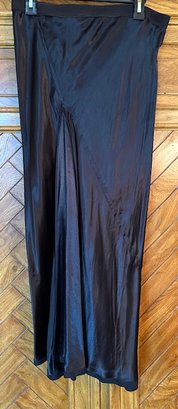 Trelise Cooper - Black Satin Charmeuse Long Skirt - Size S