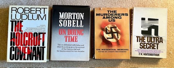 Lot/4 Hardback WWII Books - The Holocroft Covenant, On Doing Time, The Murderers Among Us, The Ultra Secret