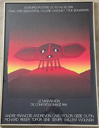 Jean-MIchel Folon - Le Marathon Screenprint Poster - 1974 - 23'W X 31'T