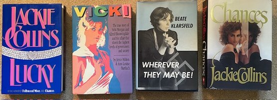 Lot/4 Vintage Hardback Books - Lucky And Chances By Jackie Collins, Vicki, Wherever They May Be!